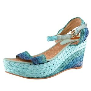 RAS Sz 39 M Blue Ankle Strap Leather Women Sandals